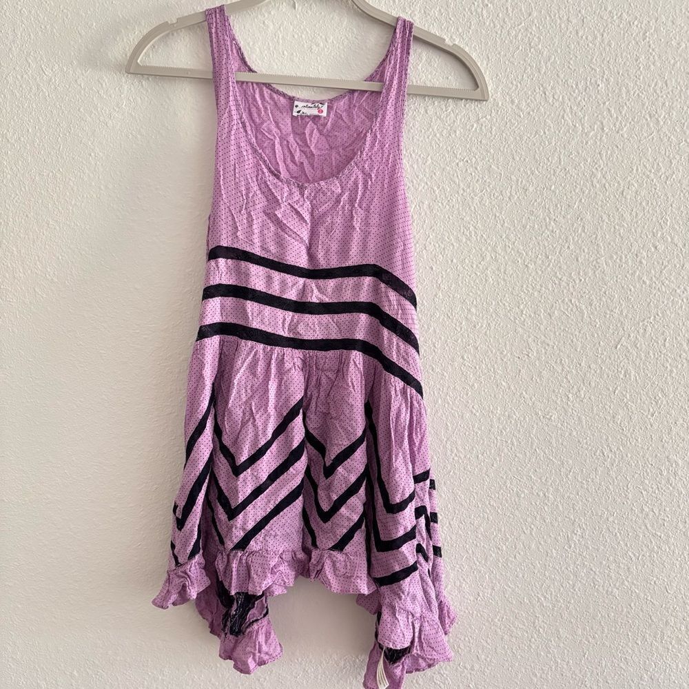 Free People Voile and Lace Trapeze Slip Dress Lilac Midnight Combo XS